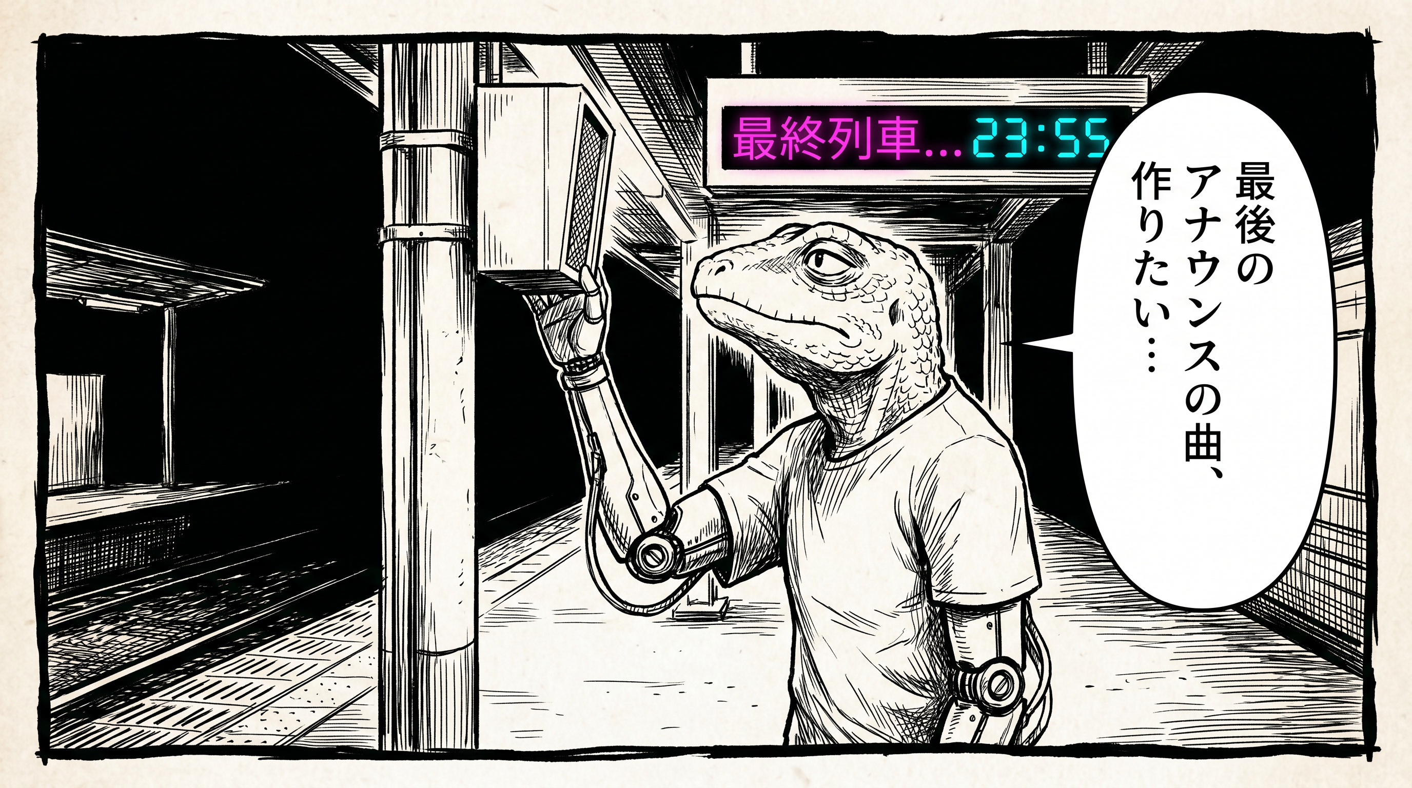 最後のアナウンス